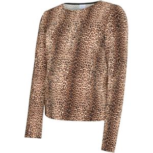 MAMALICIOUS - MLaura - Shirt - Bruin - Dierenprint - Lange Mouw