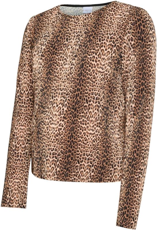 MAMALICIOUS - MLaura - Shirt - Bruin - Dierenprint - Lange Mouw
