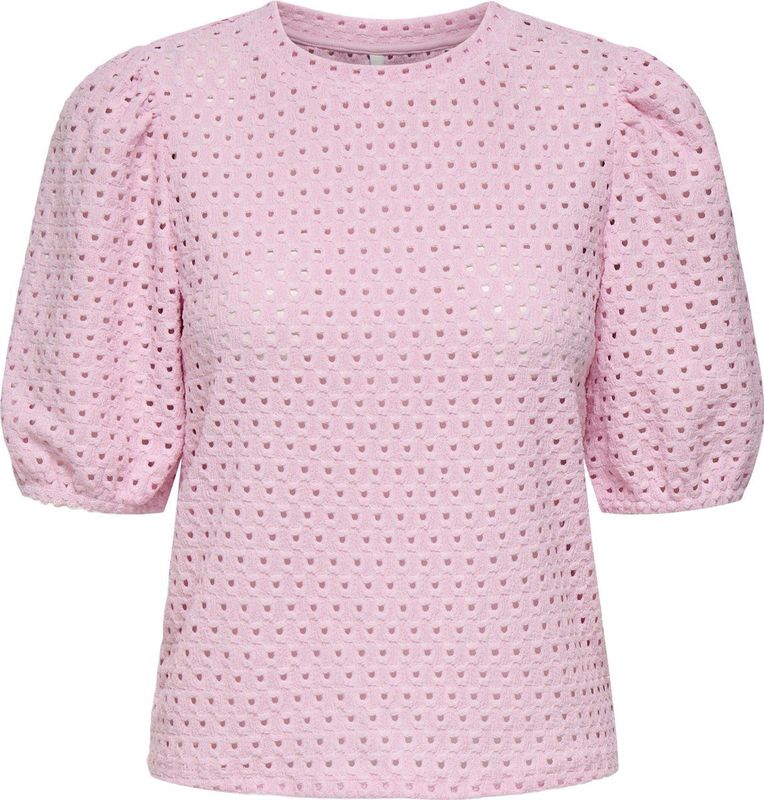 Onlelisa - T-shirts - Regular Fit - Korte Mouwen - Broderie Anglaise