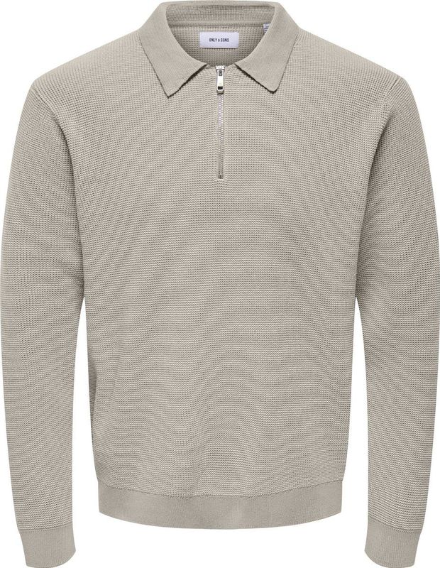 Only & Sons - Onsmatteo Ls Zip Polo Noos - Heren - Gebreide Truien