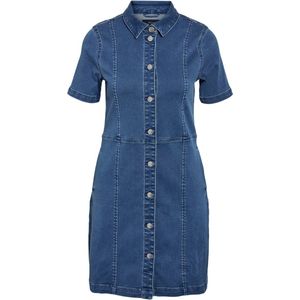 Noisy May - Denim Jurk - Blauw - Katoenmix - Korte Mouwen
