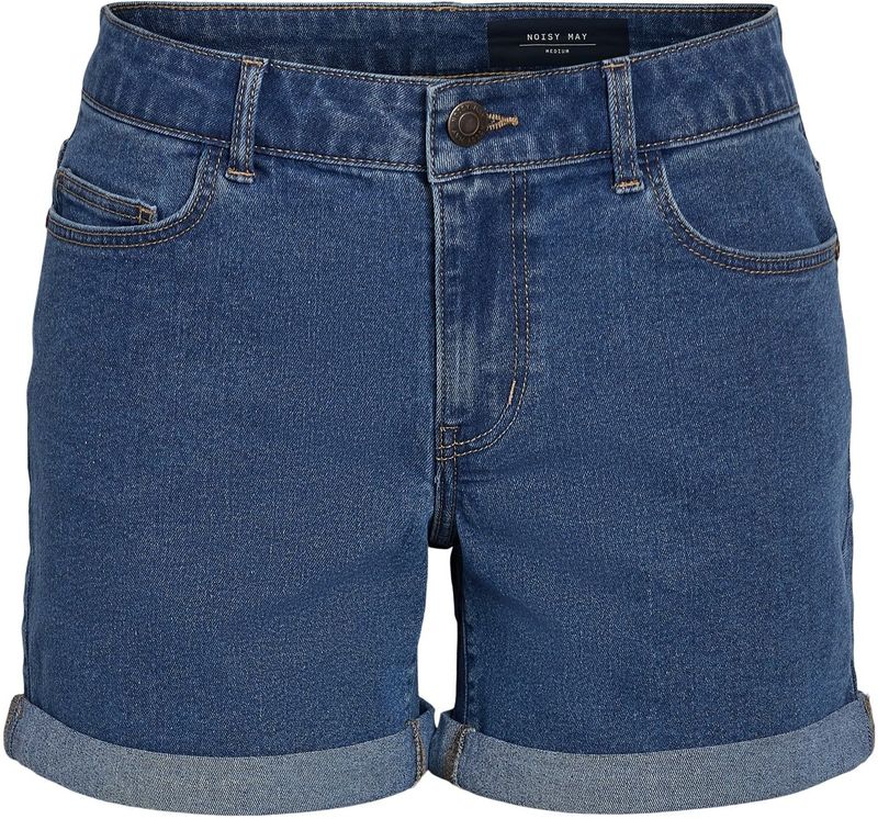 Korte Broeken - Medium Blue Denim - Slim Fit - Normale Taillehoogte