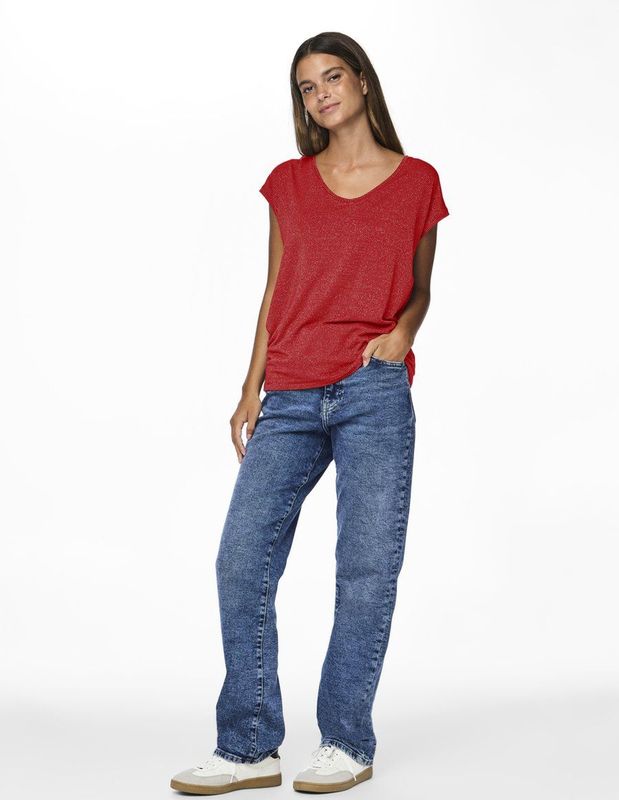 Pieces - Pcbillo Tee - T-shirt - Poppy Red - Dames