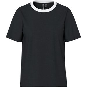 Pieces - Pcria Ss Solid Tee Jrs Noos - T-shirt - Zwart - 100% Biologisch Katoen