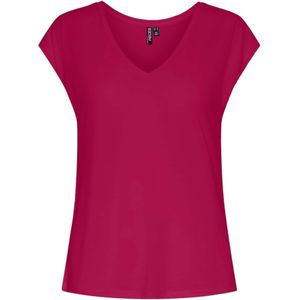 PIECES - T-shirt - Kersenrood - Modal