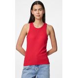 Pieces - Casual Top - Rood - Katoen/Elastan