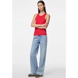 Pieces - Casual Top - Rood - Katoen/Elastan