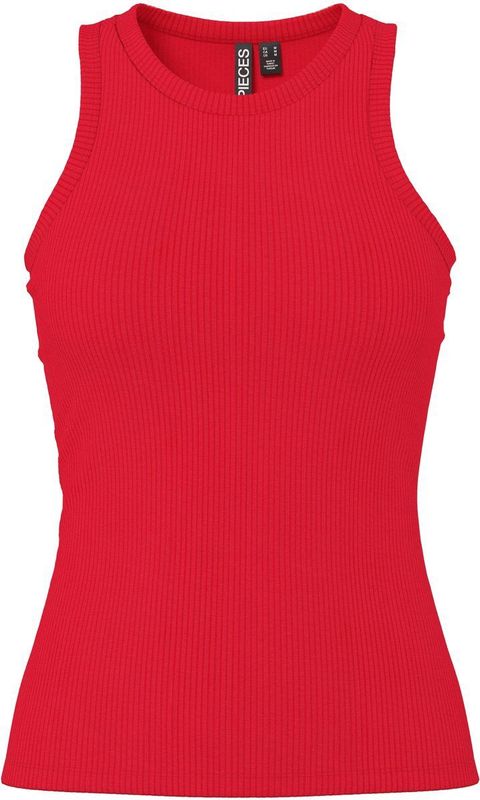 Pieces - Casual Top - Rood - Katoen/Elastan