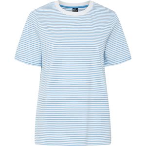 Pcria Ss Fold Up Tee Stripes Noos Bc, wit (bright white), XL