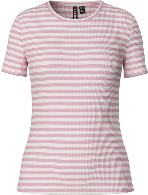 Pcruka Top - Roseate Spoonbill - Slim Fit - Korte Mouwen