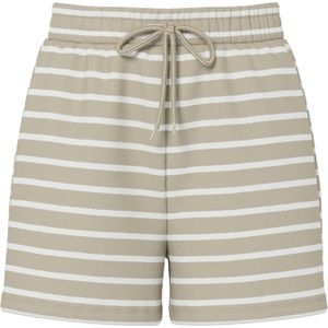 PIECES - PCChilli - Broek - Camel/Wit - Gestreept - High Waist