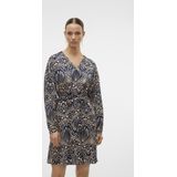 Vmvilja - Midi-jurk - Zwart - Overhemdkraag, Lange Mouwen, Riemsluiting