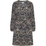 Vmvilja - Midi-jurk - Zwart - Overhemdkraag, Lange Mouwen, Riemsluiting