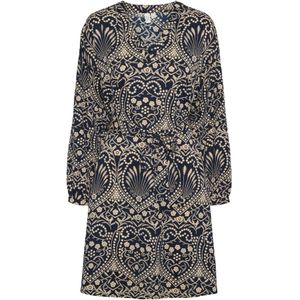 Vmvilja - Midi-jurk - Zwart - Overhemdkraag, Lange Mouwen, Riemsluiting