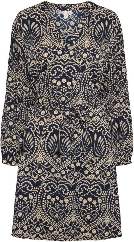 Vmvilja - Midi-jurk - Zwart - Overhemdkraag, Lange Mouwen, Riemsluiting