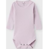 Romper - Lange Mouwen - Rib - O-hals - Drukknoopsluiting