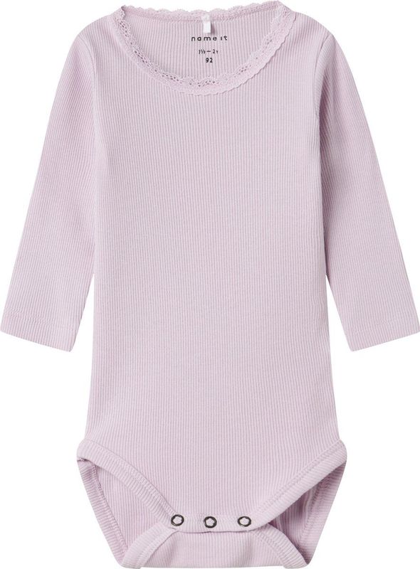 Romper - Lange Mouwen - Rib - O-hals - Drukknoopsluiting