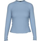 PIECES - PCNICCA - Shirt - Lichtblauw - Lange Mouw - Slanke Pasvorm