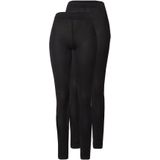 High-Waist Legging - Zwart - Zacht Rekbaar Jersey - Biologisch Katoen - Per 2 Verpakt