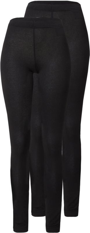 High-Waist Legging - Zwart - Zacht Rekbaar Jersey - Biologisch Katoen - Per 2 Verpakt