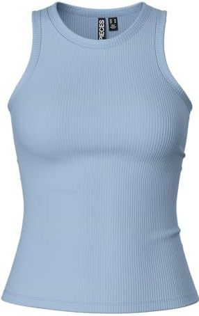 PIECES - PCRUKA - Top - Lichtblauw - Jersey, Aansluitende Pasvorm, Racerback