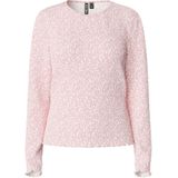 PIECES - PCFlora - T-shirt - Rosa/Wit - Lange Mouw