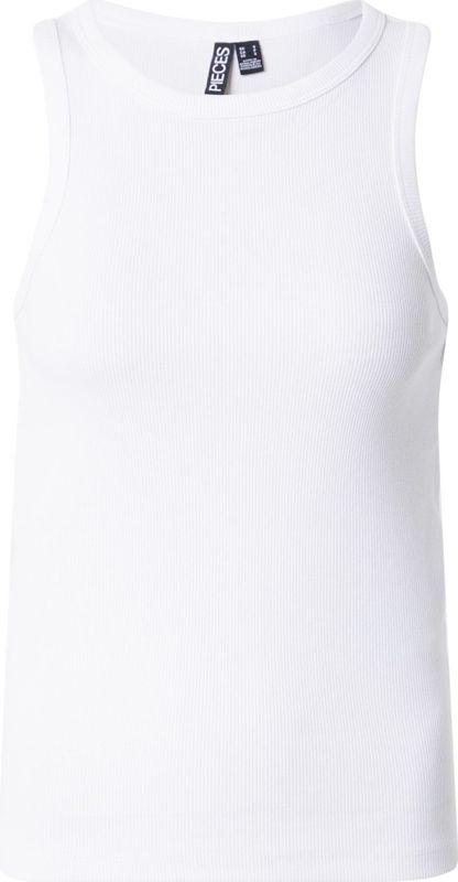 Pieces - Pcmay - Top - Bright White - 95% Katoen, 5% Elastaan