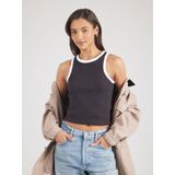 Pieces - Pcmay - Top - Zwart - 95% Biologisch Katoen, 5% Elastan