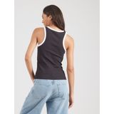 Pieces - Pcmay - Top - Zwart - 95% Biologisch Katoen, 5% Elastan