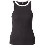 Pieces - Pcmay - Top - Zwart - 95% Biologisch Katoen, 5% Elastan