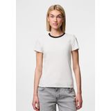Pieces - Casual T-shirt - Wit - 95% Organisch Katoen