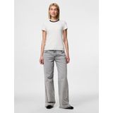 Pieces - Casual T-shirt - Wit - 95% Organisch Katoen