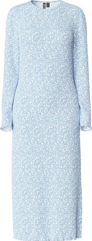 Pcflora - Midi Jurk - Plisséjurk - Ronde Hals - Slim-Fit