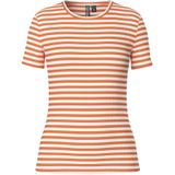 Pcruka Ss Top Noos Bc - Mandarijn Oranje - Slim Fit - Korte Mouwen