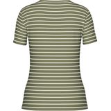 PIECES - PCRUKA - T-shirt - Kaki/Wit - Slanke Pasvorm - Kwartmouw