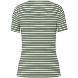PIECES - PCRUKA - T-shirt - Kaki/Wit - Slanke Pasvorm - Kwartmouw