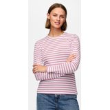 PIECES - PCRUKA - T-shirt - Lila/Wit - Lange Mouw - Slanke Pasvorm