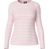 PIECES - PCRUKA - T-shirt - Lila/Wit - Lange Mouw - Slanke Pasvorm