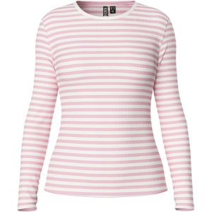 PIECES - PCRUKA - T-shirt - Lila/Wit - Lange Mouw - Slanke Pasvorm