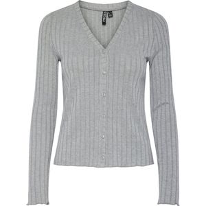 pieces - PCIRIS - Cardigan - Ultimate Grey - Knoopsluiting - V-hals - Lange Mouwen