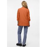 Pieces - Blazer - Mandarijnoranje - Regular Fit - 3/4 Mouw