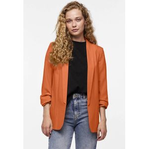 Pieces - Blazer - Mandarijnoranje - Regular Fit - 3/4 Mouw