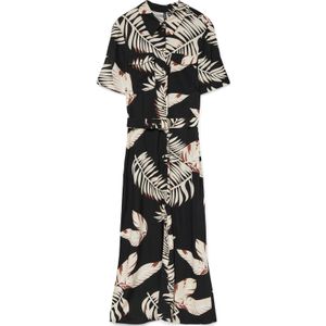 VERO MODA Blousejurk 'VMEASY'  beige / bruin / zwart / wit