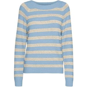 Vero Moda - Doffy Trui - Lichtblauw - Grijs - 94% Polyester