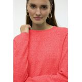 Vero Moda - Vmdoffy Ls O-Neck Blouse - Rood - Gebreid - Lange Mouwen