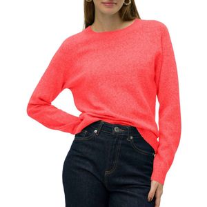 Vero Moda - Vmdoffy Ls O-Neck Blouse - Rood - Gebreid - Lange Mouwen