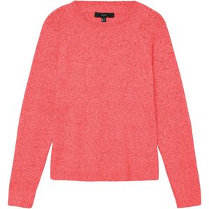 Vero Moda - Vmdoffy Ls O-Neck Blouse - Rood - Gebreid - Lange Mouwen