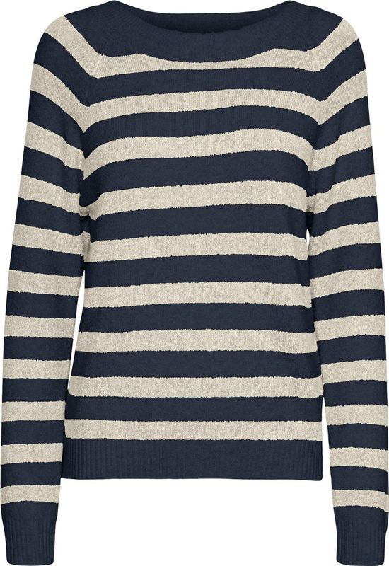 Vero Moda - Vmdoffy LS O-Neck Blouse Noos - Gebreide Trui - Blauw - Dames