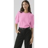 Gebreide Pullover - O-hals - Pofmouwen - Regular Fit