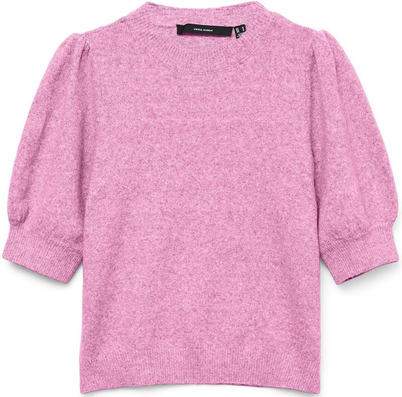 Gebreide Pullover - O-hals - Pofmouwen - Regular Fit